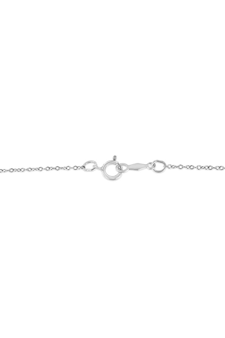 Silver Purple Amethyst and Diamond Accented Bale Inch Pendant Necklace, Alternate, color, White