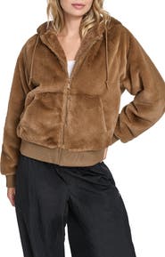 Champion Faux Fur Bomber Hoodie