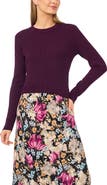 Halogen® Pointelle Rib Crewneck Sweater