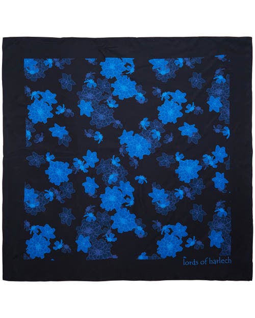 Lords Of Harlech Sofia Silk Scarf In Blue