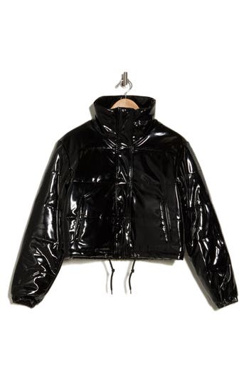 Vigoss Shiny Quilted Jacket In Black