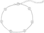 Donatello Gian Sterling Silver Crystal Anklet
