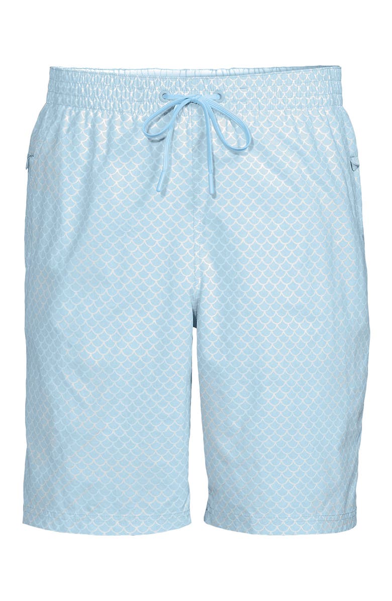 Lands' End 9" Volley Hydroliner Swim Trunks, Alternate, color, Light Blue Scales