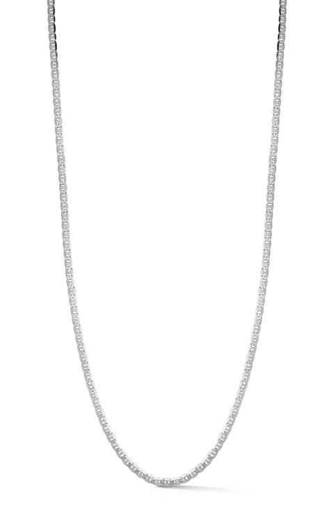 Sterling Silver 4mm Mariner Chain Necklace
