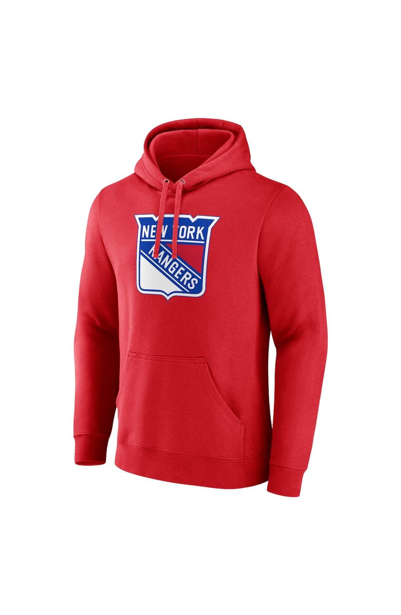 FANATICS Men's Fanatics Branded Red New York Rangers Primary Logo Pullover Hoodie, Alternate, color, 
