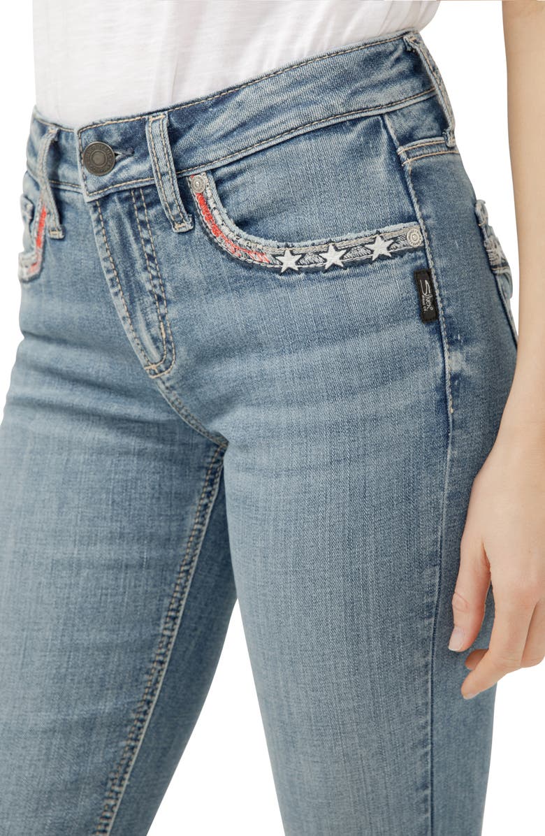 Silver Jeans Co. Suki Americana Curvy Mid Rise Bootcut Jeans, Alternate, color, Freedom