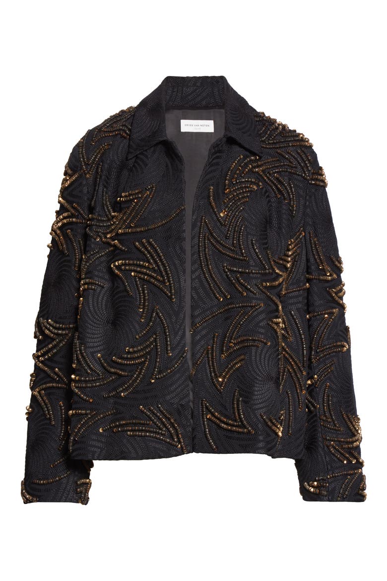 Rolita Sequin Embellished Short Jacket, Alternate, color, GOLD 954