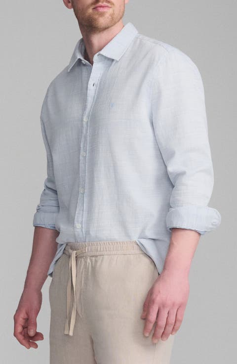 Slim Fit Textured Cotton Button-Up Shirt