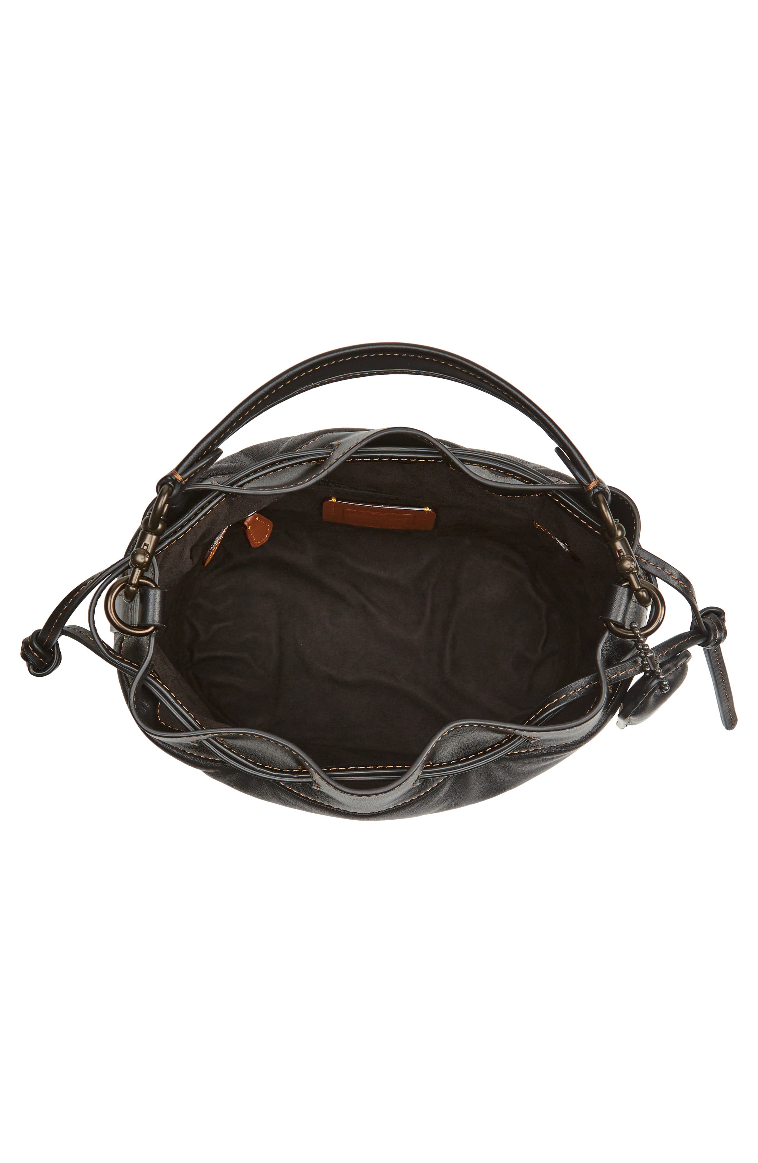 COACH Quilted Badge Leather Field Bucket Bag, Alternate, color, 