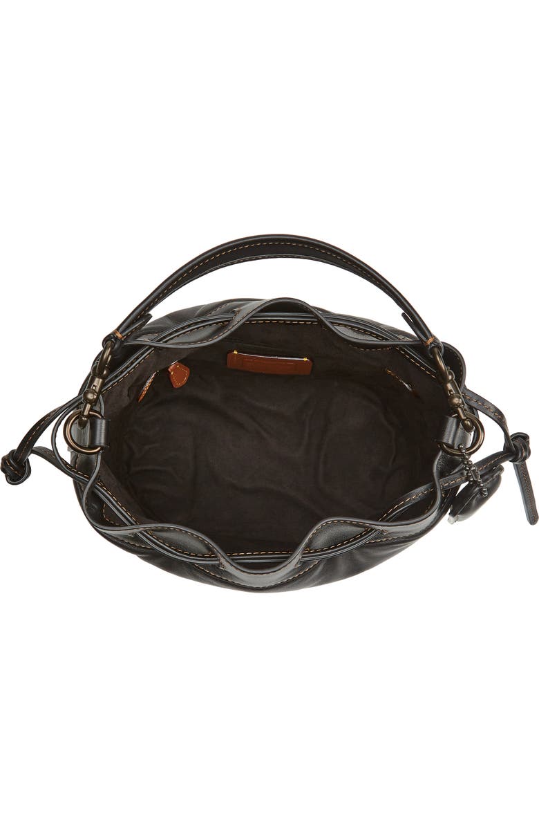 COACH Quilted Badge Leather Field Bucket Bag, Alternate, color,