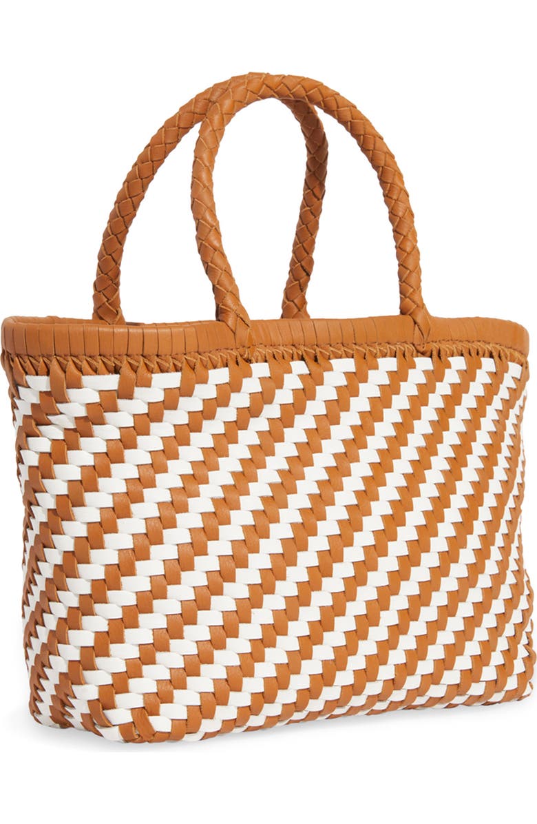 vineyard vines Woven Leather Mini Tote, Alternate, color,