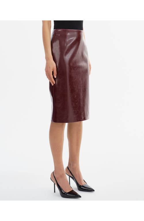 Lamarque Georgia | Faux Leather Pencil Skirt In Burgundy