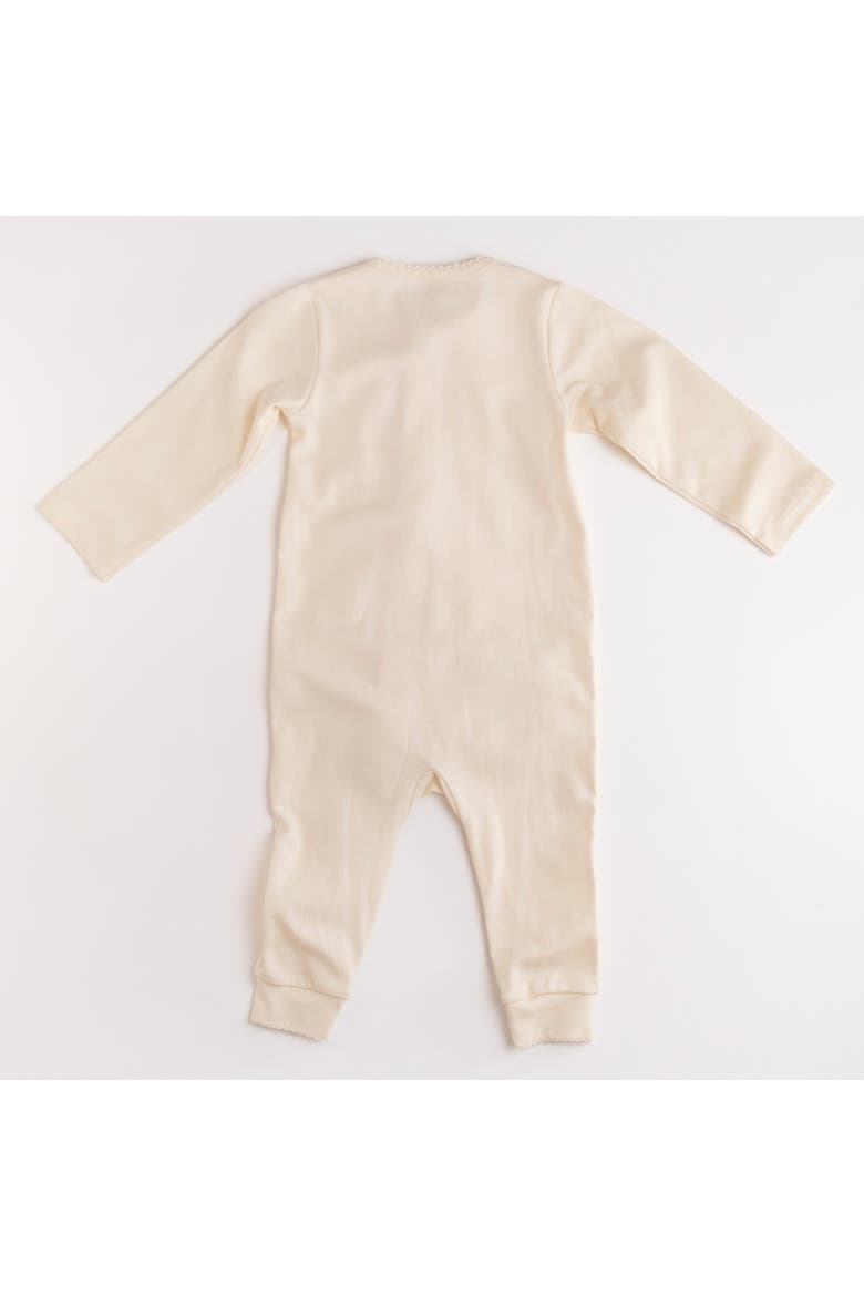 Pima Embroidered Footless Sleeper, Alternate, color, Goose