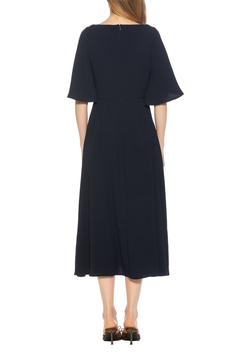 Milos Boatneck Midi Dress, Alternate, color, NAVY
