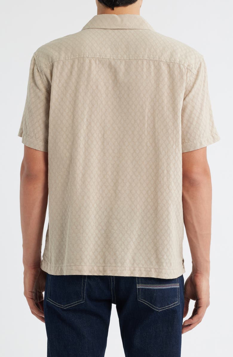 AG Foster Relaxed Fit Jacquard Camp Shirt, Alternate, color, Dry Dust