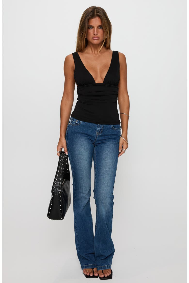 Sublime Ruched Tank, Alternate, color, BLACK