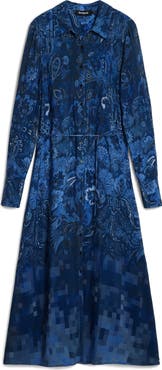 Desigual Belted Long Sleeve Midi Shirtdress