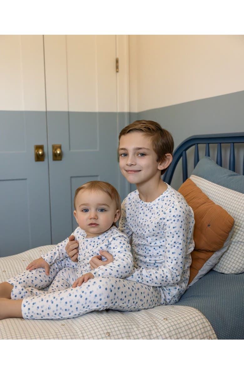 MiniMoi Blue Confetti Pointelle Footie, Alternate, color, Blue Multi