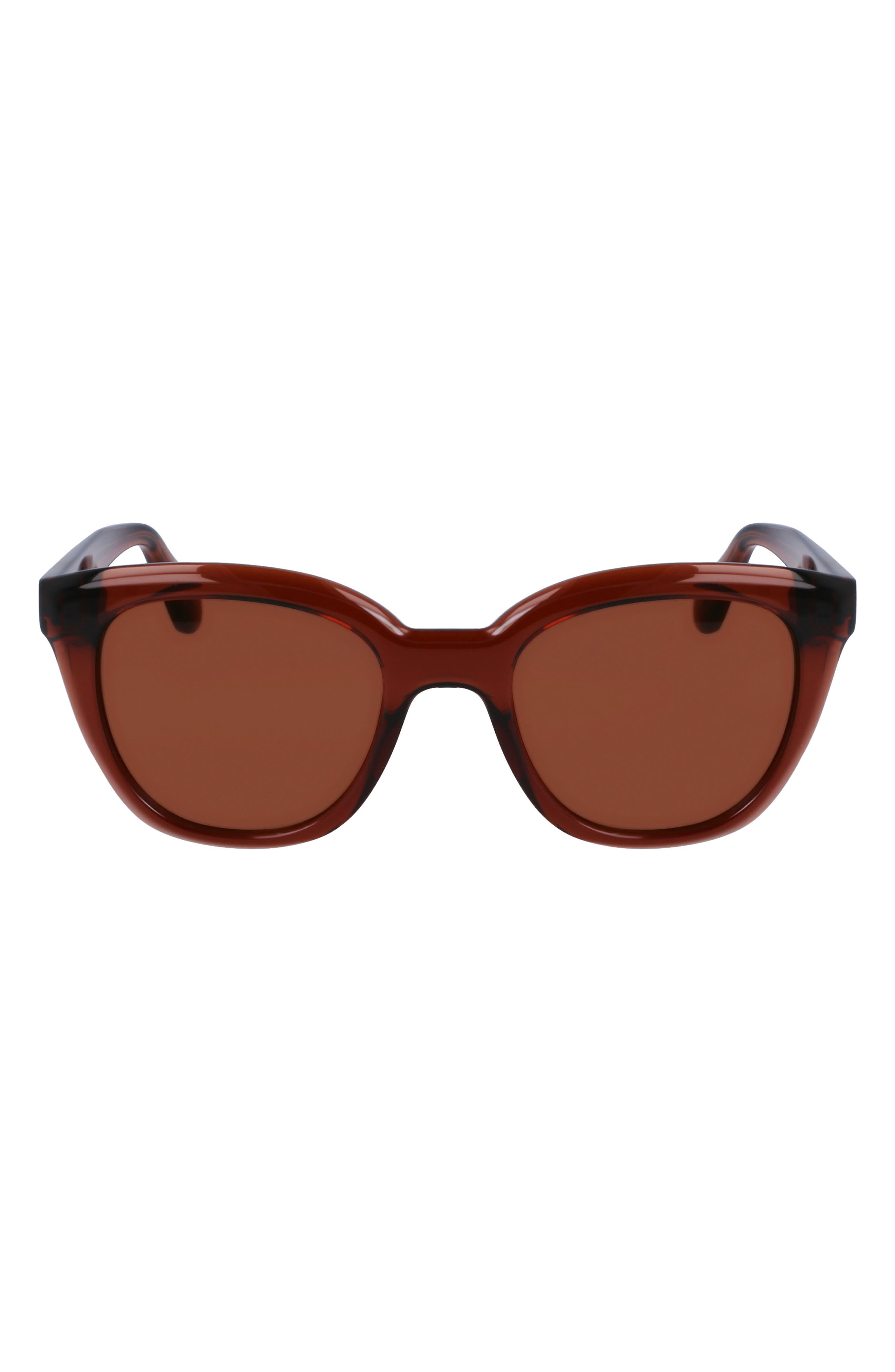 FERRAGAMO Classic Logo Tea Cup 52mm Round Sunglasses