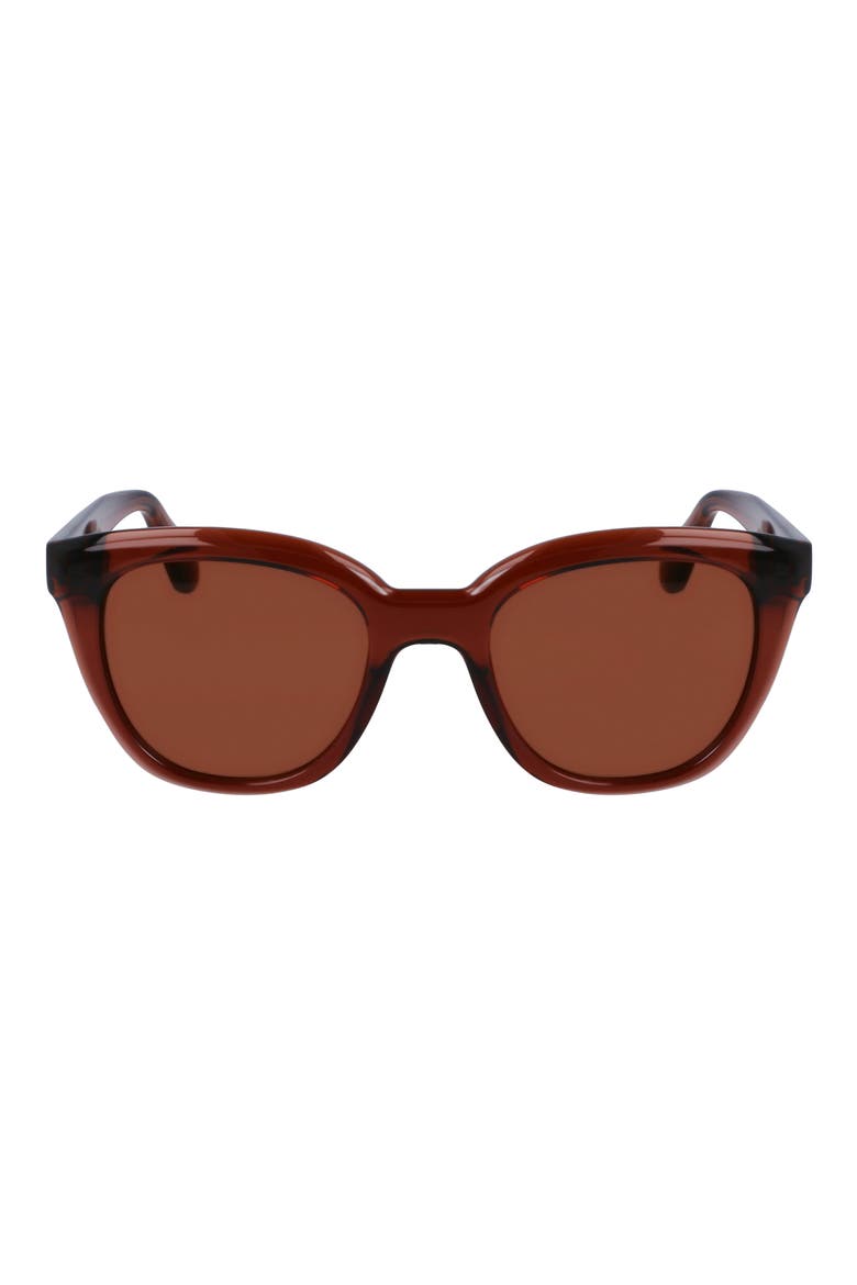 Classic Logo Tea Cup 52mm Round Sunglasses, Main, color, TRANSPARENT BROWN