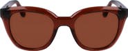 FERRAGAMO Classic Logo Tea Cup 52mm Round Sunglasses