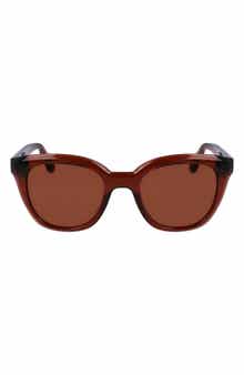 FERRAGAMO Classic Logo Tea Cup 52mm Round Sunglasses