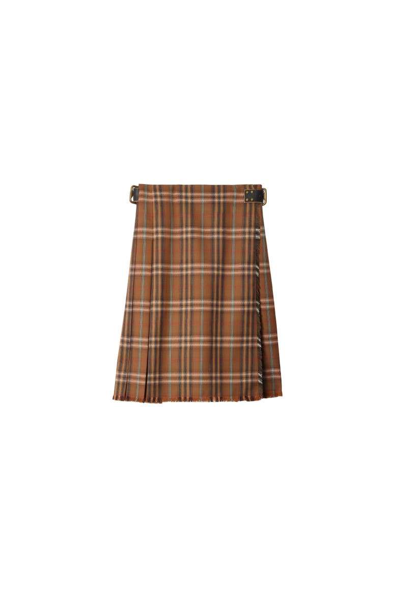 Check Wool Kilt, Alternate, color, Ginger orange