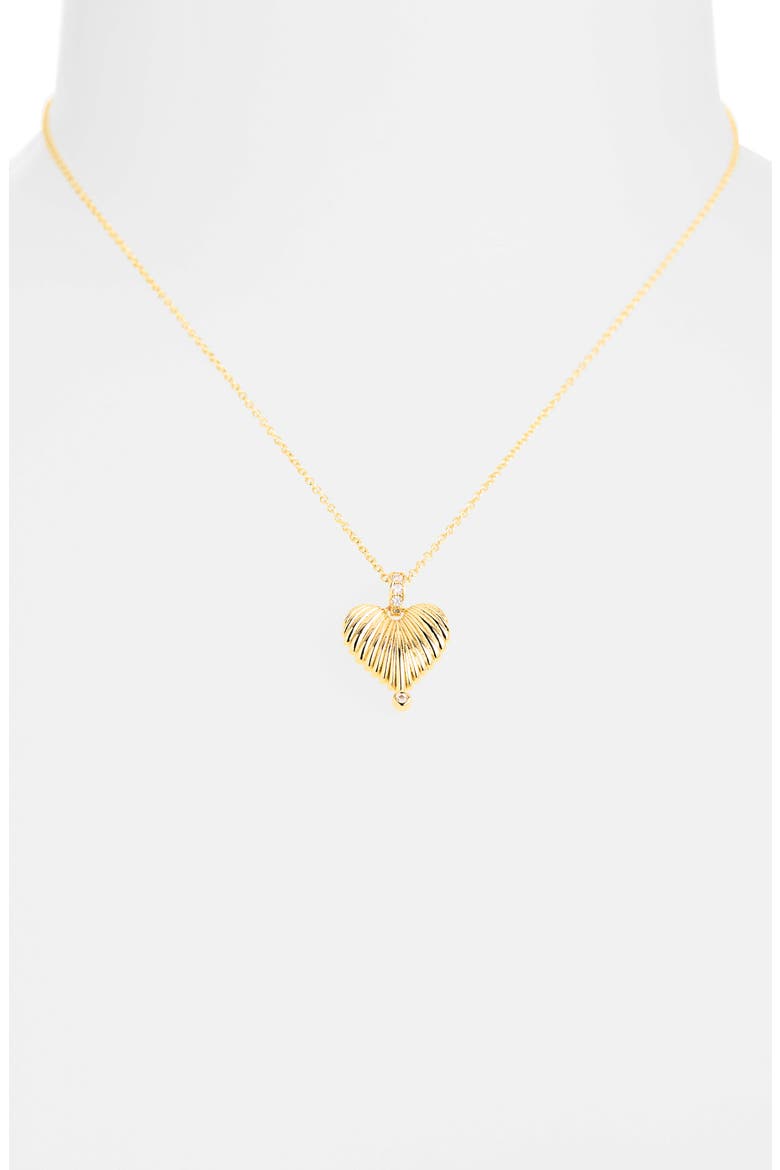 Heart Drop Necklace, Alternate, color, CLEAR- GOLD