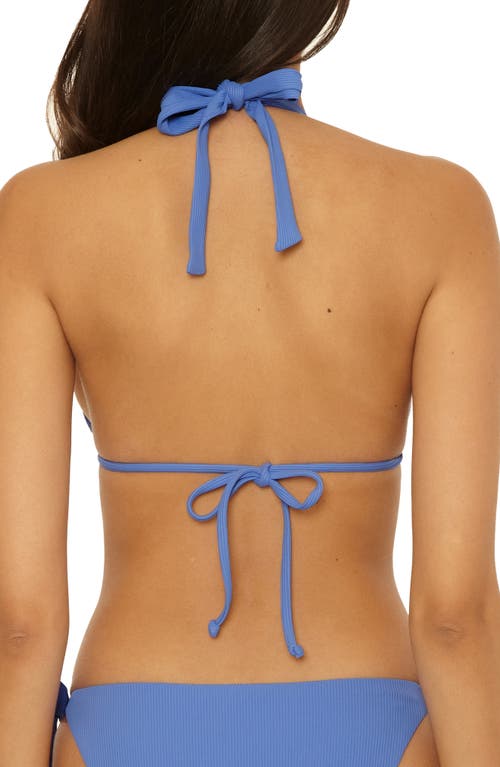 Bca By Rebecca Virtue Modern Edge Rib Triangle Bikini Top In Blue