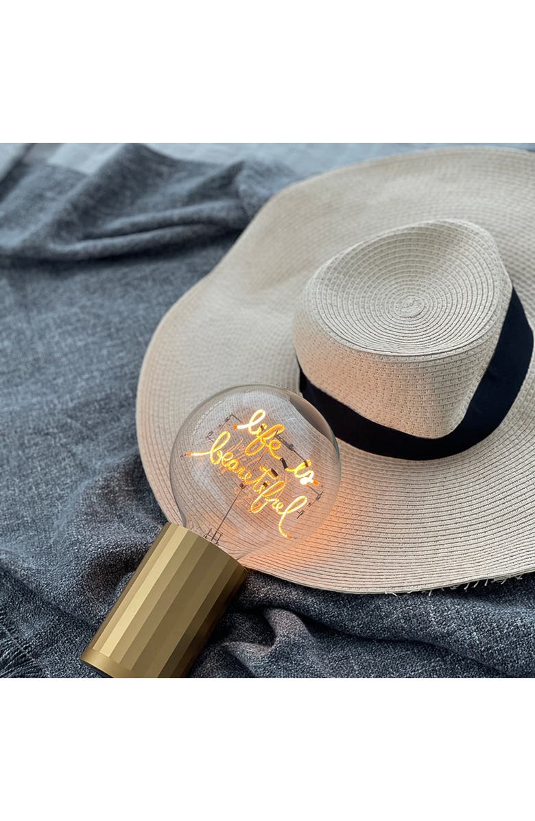 MITB Life Is Beautiful Portable Table Lamp, Alternate, color, Gold