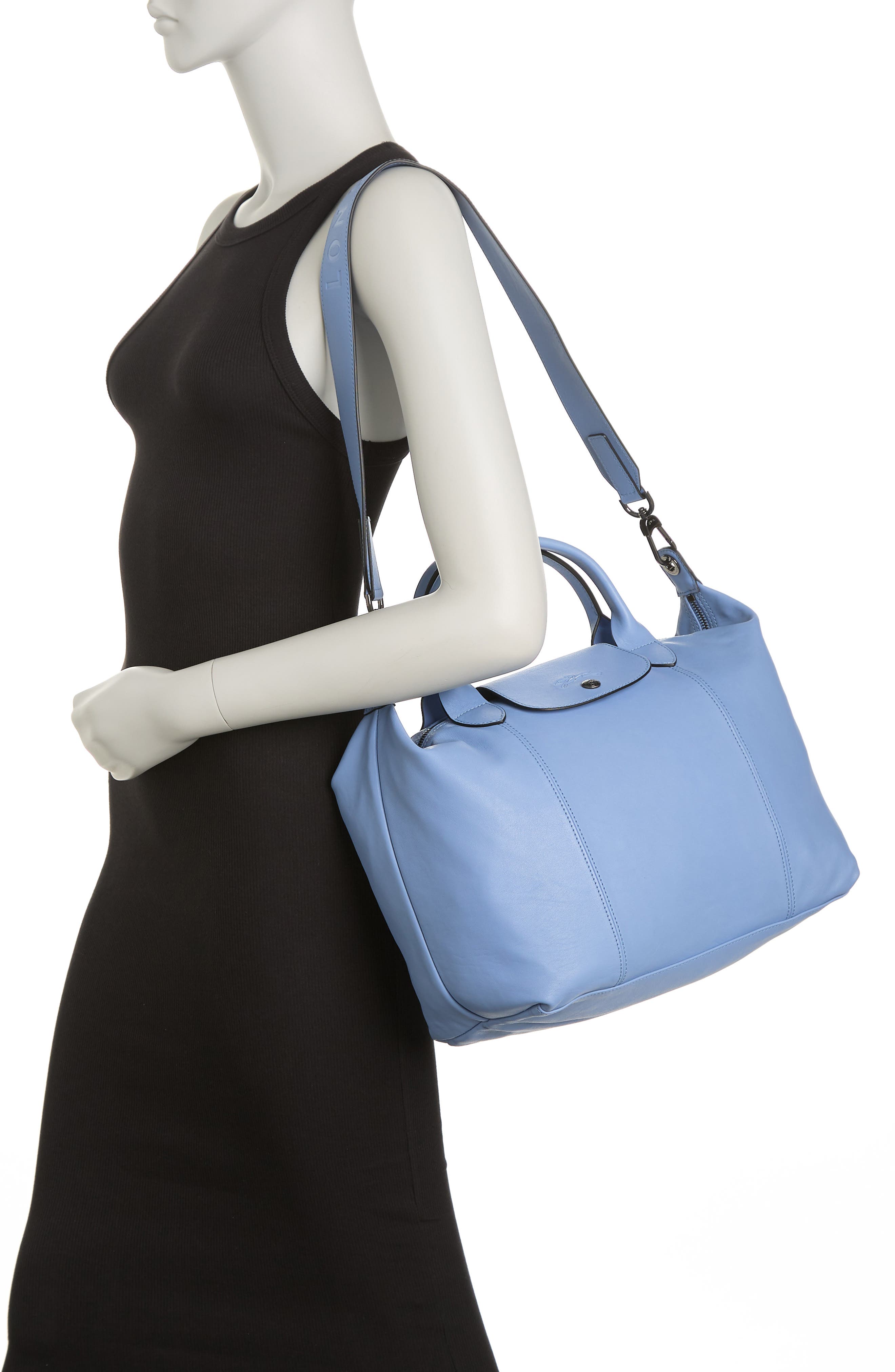 Longchamp Le Pliage Cuir Medium Tote Bag, Alternate, color, 