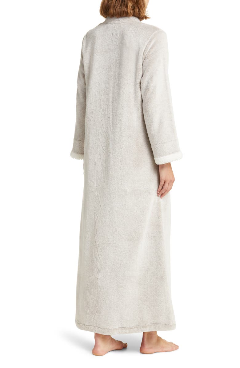 Natori Frosted Faux Shearling Zip-Up Robe, Alternate, color,