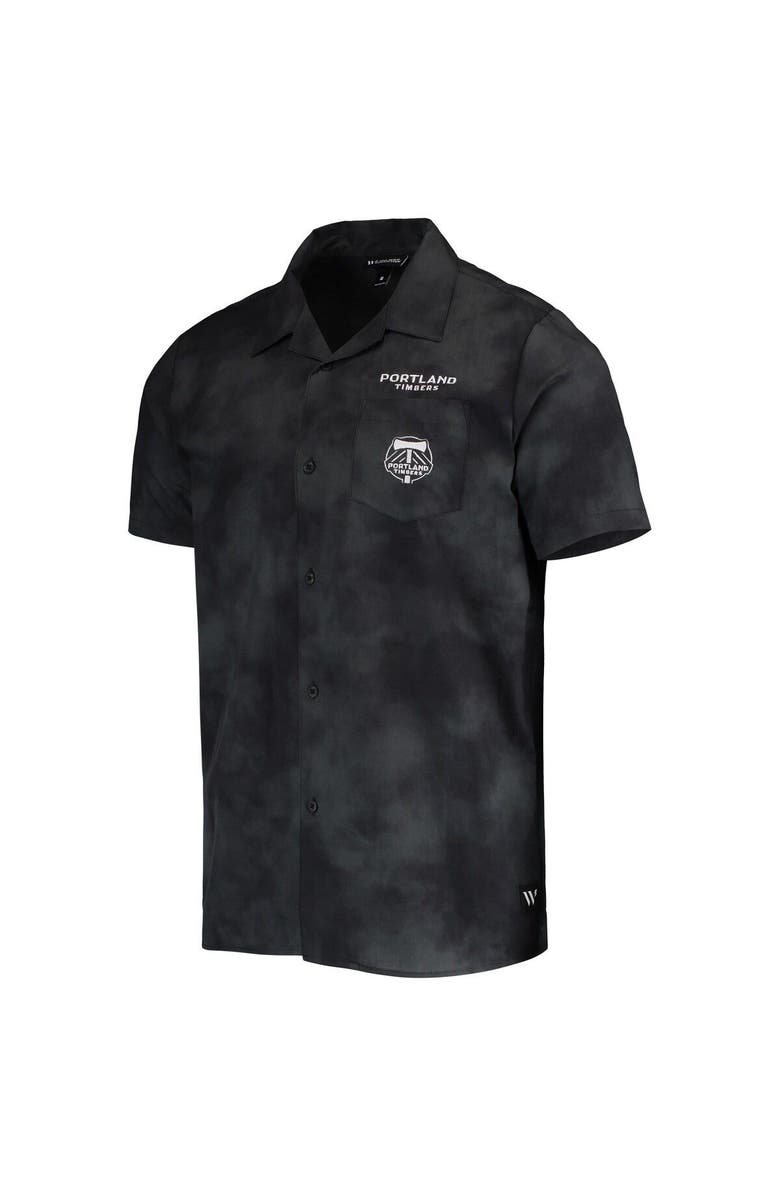 THE WILD COLLECTIVE Men's The Wild Collective Black Portland Timbers Abstract Cloud Button-Up Shirt, Alternate, color, Black