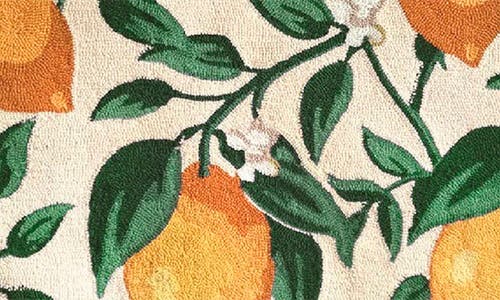 R16 Home Lemon Vine Door Mat In Cream Green