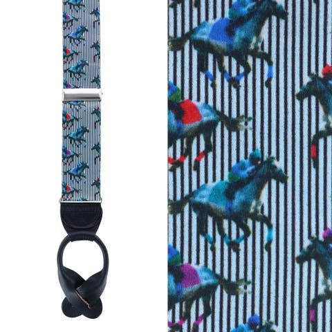Derby Winning Racehorse Silk Button End Suspenders (Braces)
