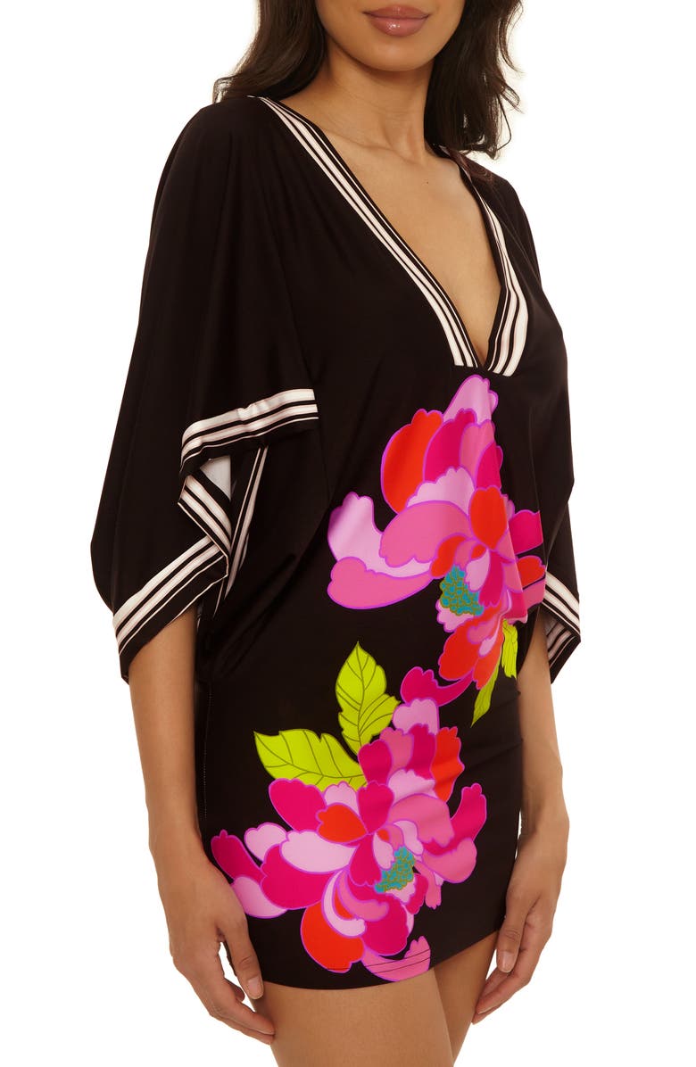 Trina Turk Bougainvillea Cover-Up Dress, Alternate, color, Black Multi