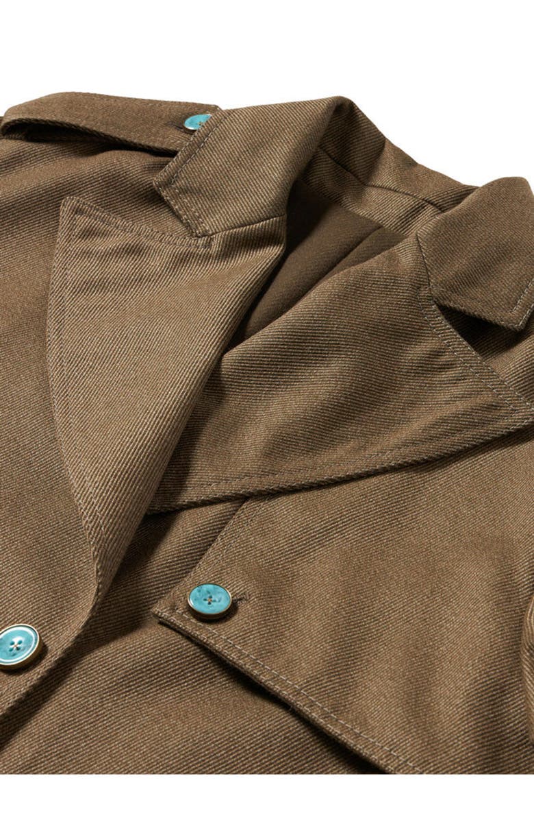 Fortela Military Olive Trench Coat, Alternate, color, Olive Green