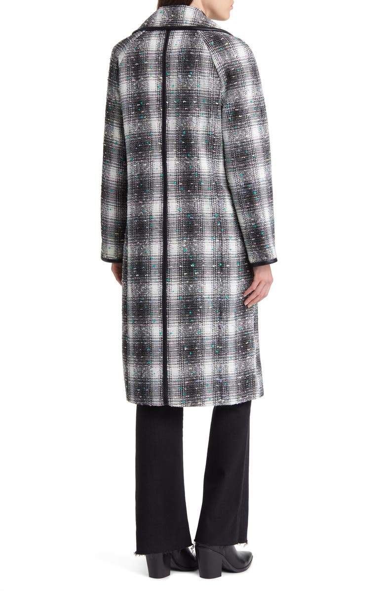 Avec Les Filles Plaid Tweed Double Breasted Coat, Alternate, color, 