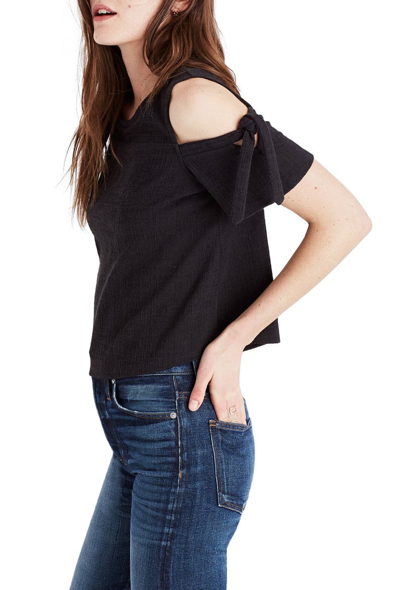 Skylark Cold Shoulder Top, Alternate, color, TRUE BLACK