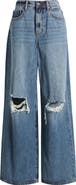 HIDDEN JEANS Classic High Waist Distressed Wide Leg Jeans