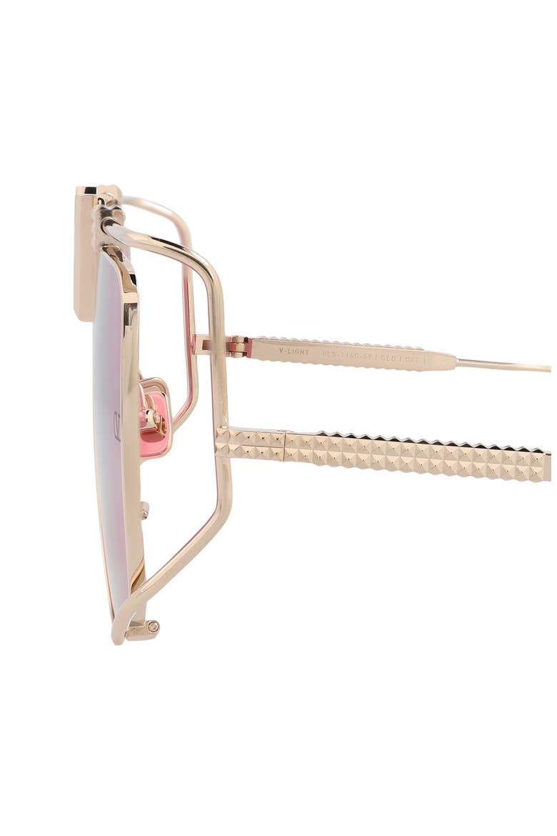 59mm Square Sunglasses, Alternate, color, GOLD GOLD PINK