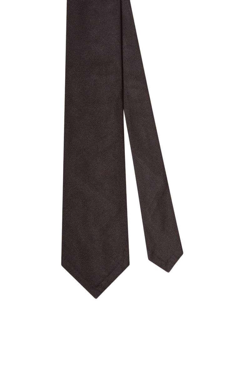 Newman 7 Fold Solid Silk Necktie, Main, color, BLACK