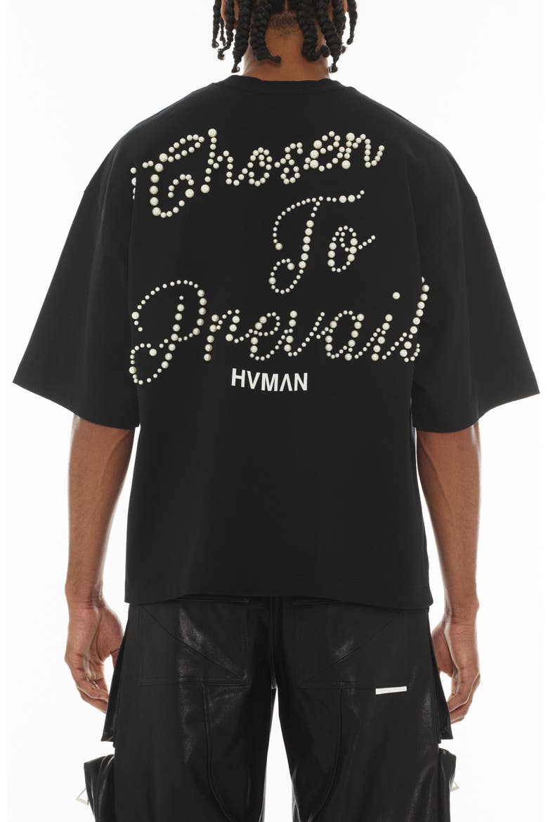 Imitation Pearl Embellished Beauty Graphic T-Shirt, Alternate, color, BLACK