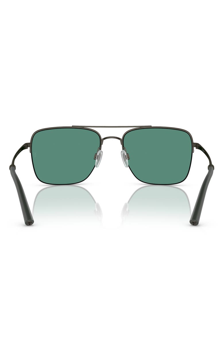Oliver Peoples Roger Federer 56mm Semirimless Pilot Sunglasses, Alternate, color, Green
