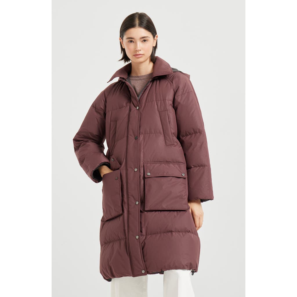Brunello Cucinelli Water-resistant Taffeta Down Jacket In Pink
