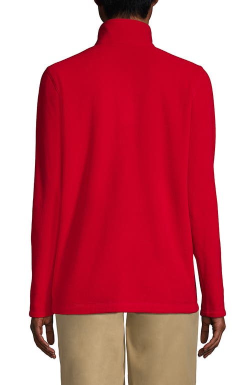 Lands' End School Uniform Young Lightweight Fleece Quarter Zip Pullover In Red