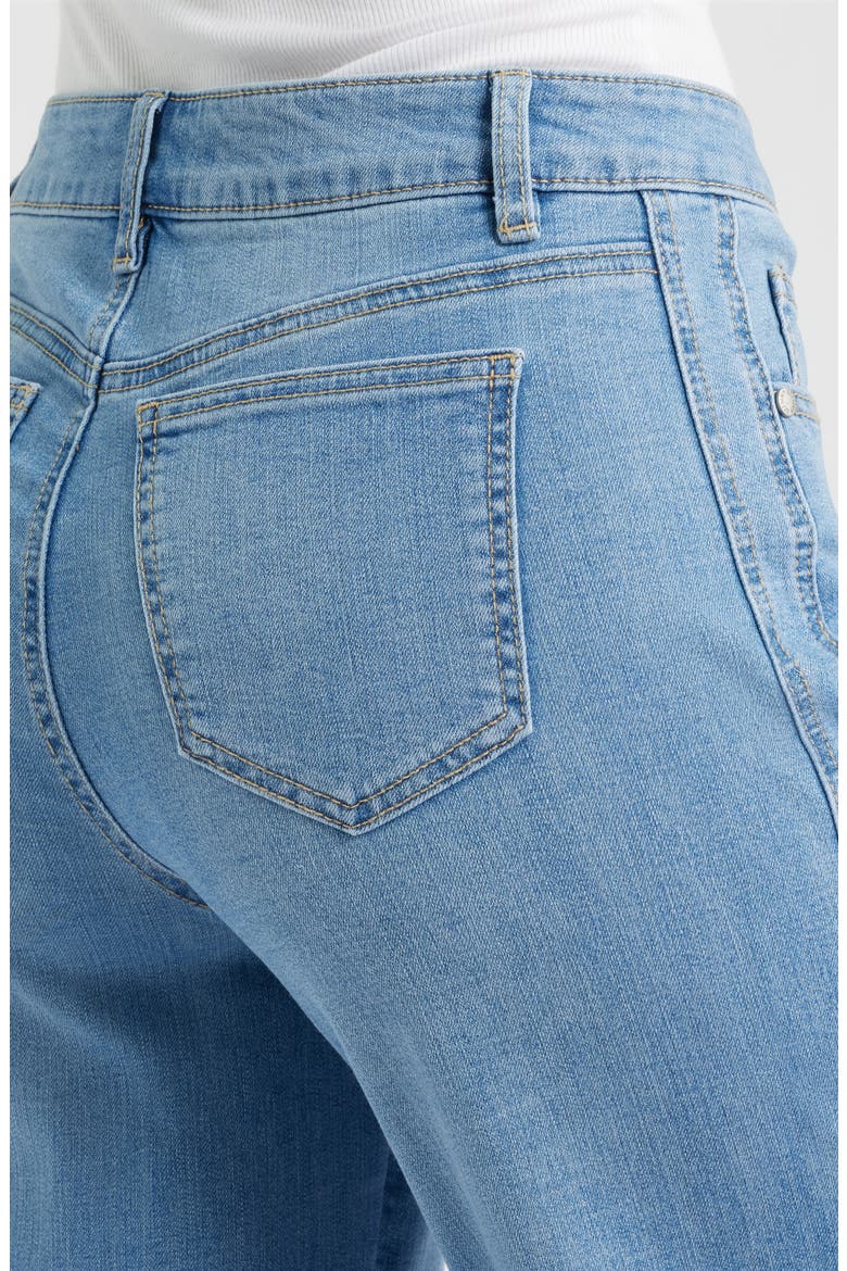 Roll Cuff Mid Rise Wide Leg Jeans, Alternate, color, KITTY HAWK