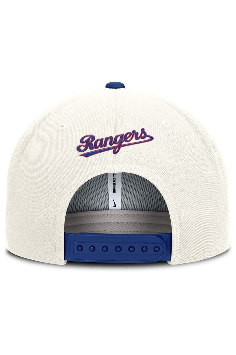 Men's Nike Cream/Royal Texas Rangers Cooperstown Pro Dri-FIT Snapback Hat, Alternate, color, Cream