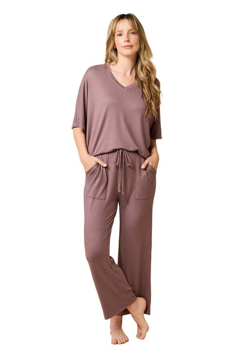 Dream Jersey Relaxed V-Neck with Capri Lounge Set