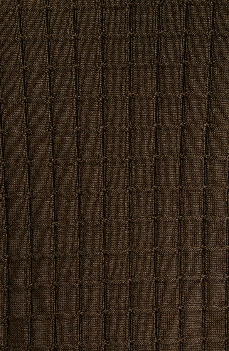 Emporio Armani Geometric Texture Short Sleeve Crewneck Sweater, Alternate, color, Green